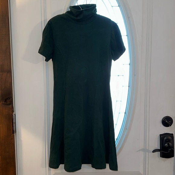 FOREVER 21 Vintage Style 90s Mock Neck Short Sleeve Green Dress Womens Size S - Picture 1 of 4